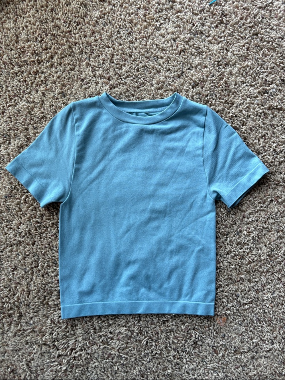 a new day Sky Blue Cropped Knit Tee